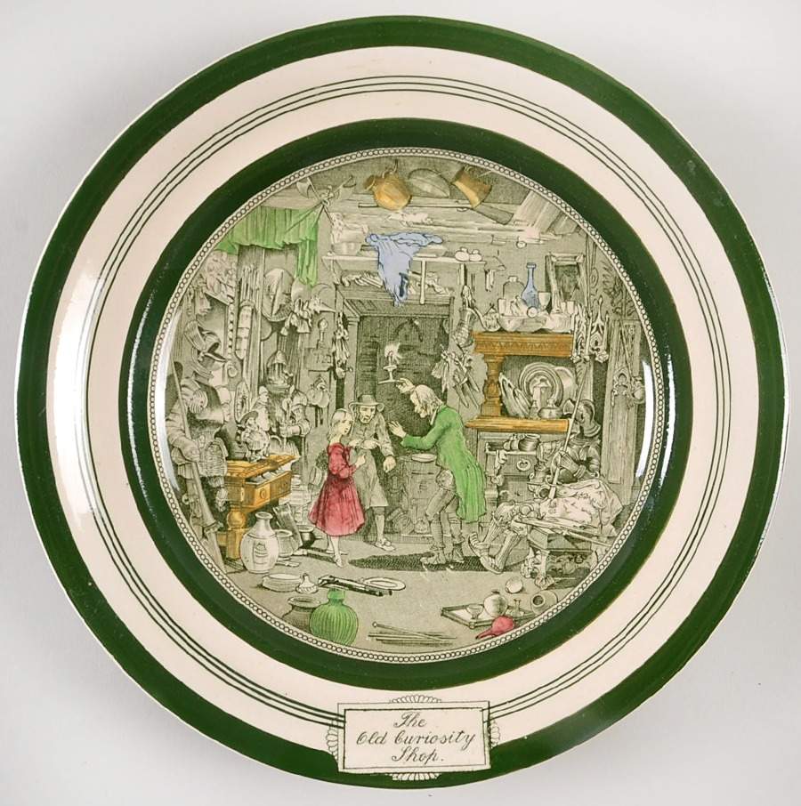 Dickens Green Luncheon Plate by Adams China-1