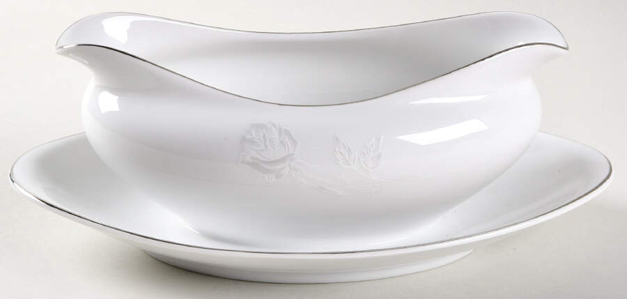 Remembrance Gravy Boat with Attached Underplate by Ashcraft-1