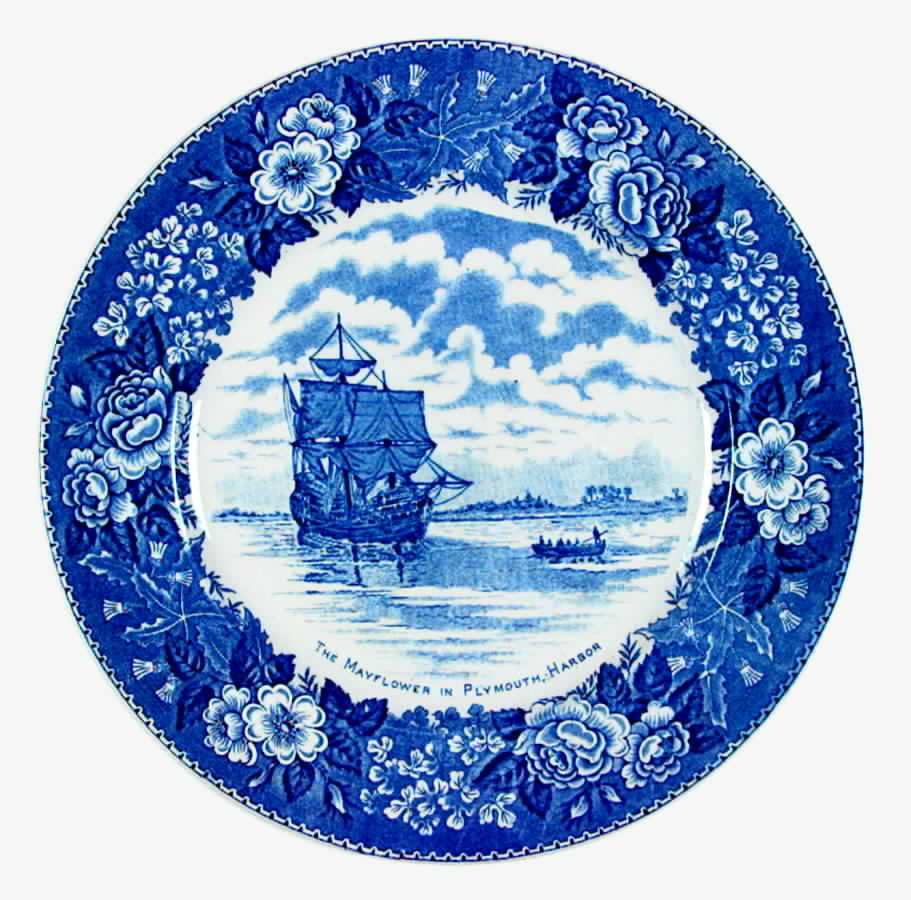 Mayflower In Plymouth Harbor Dinner Plate by Adams China-1