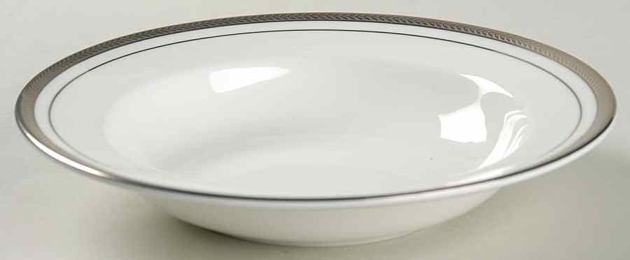 Elegance (Platinum Trim & Outer Ring) Rim Soup Bowl by John  Aynsley & Sons-1