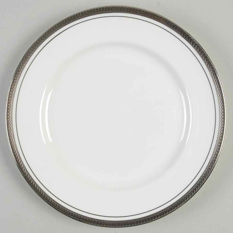 Elegance (Platinum Trim & Outer Ring) Salad Plate by John  Aynsley & Sons-1