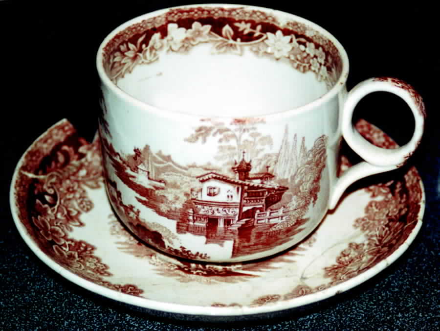Lorraine Flat Cup & Saucer Set by Adams China-1