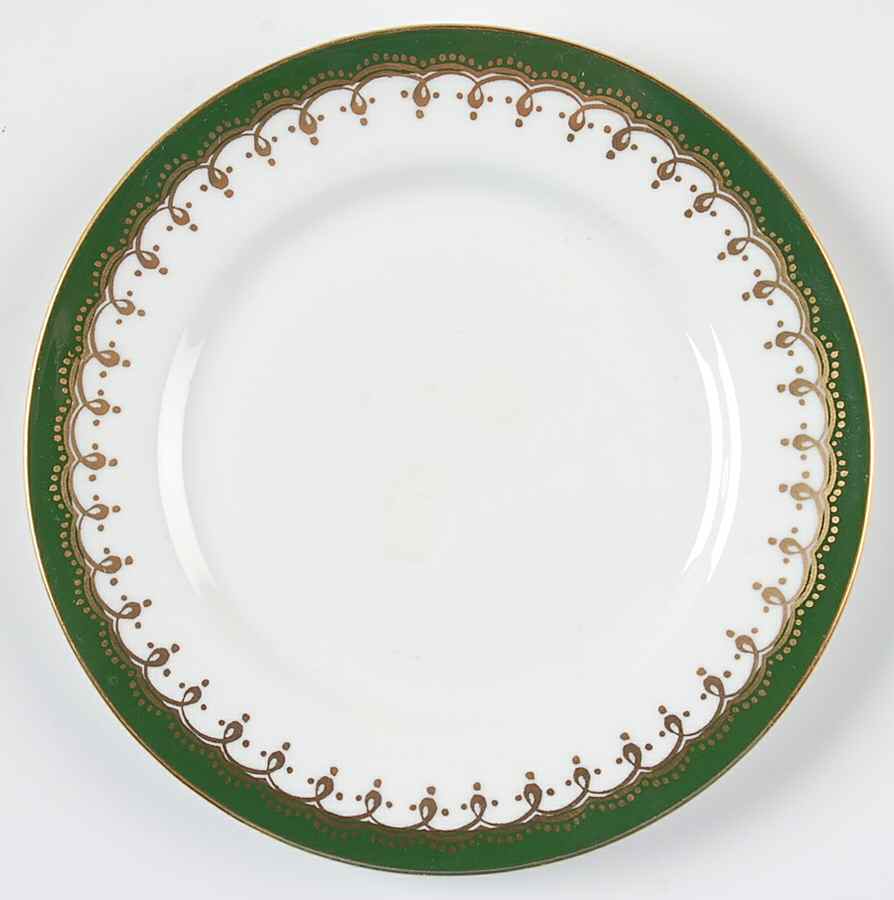 Laurette Green (Scalloped) Bread & Butter Plate by John  Aynsley & Sons-1