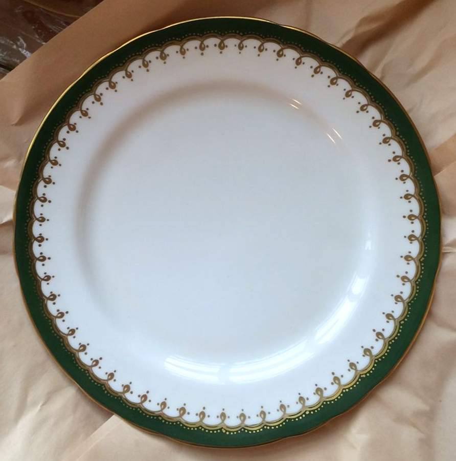 Laurette Green (Scalloped) Salad Plate by John  Aynsley & Sons-1