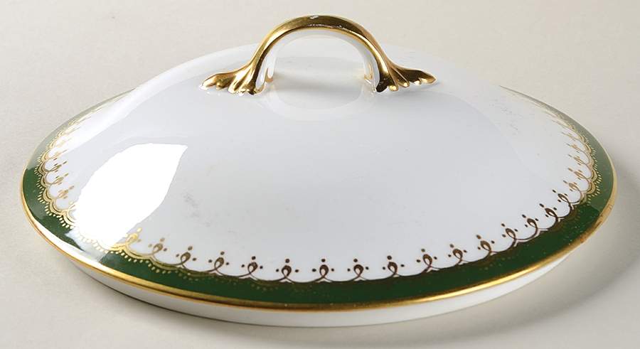 Laurette Green (Scalloped) Lid for Round Vegetable by John  Aynsley & Sons-1