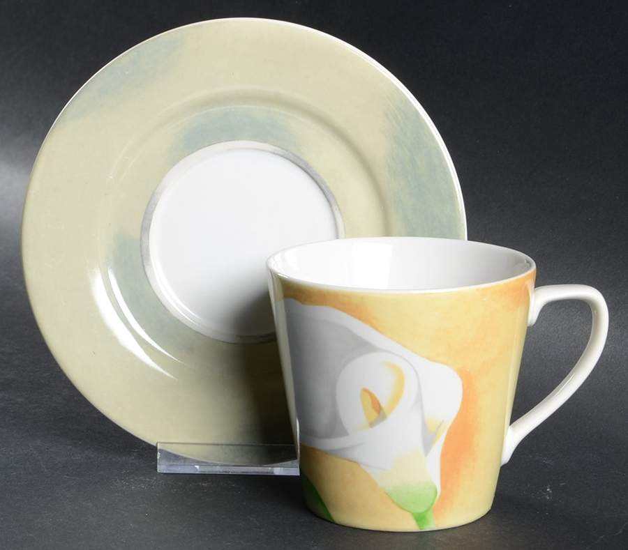 Calla Flat Cup & Saucer Set by 222 Fifth (PTS)-1