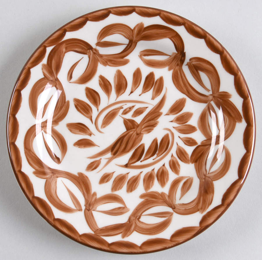 Puebla Brown Bread & Butter Plate by Anfora (Mexico)-1