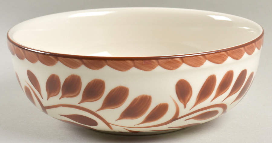 Puebla Brown 7" Round Vegetable Bowl by Anfora (Mexico)-1