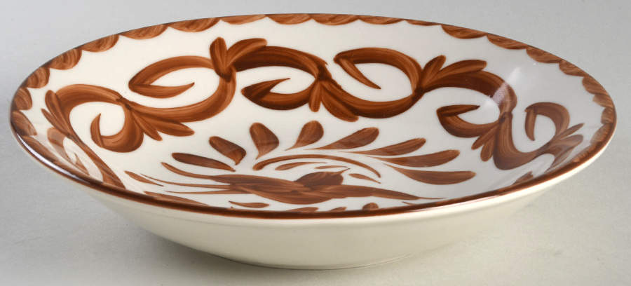 Puebla Brown Coupe Salad Plate by Anfora (Mexico)-1