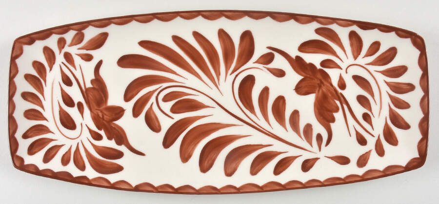 Puebla Brown Appetize/Bread Tray by Anfora (Mexico)-1