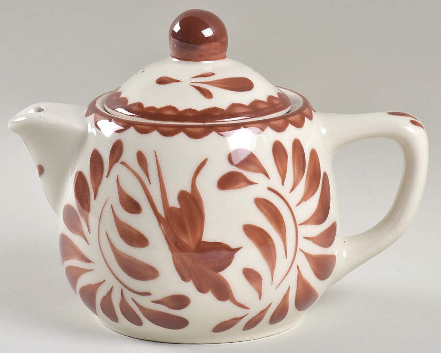 Puebla Brown Mini Teapot & Lid by Anfora (Mexico)-1