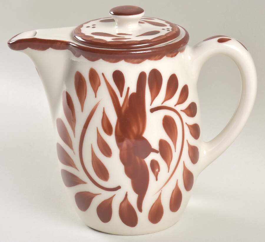 Puebla Brown Mini Coffee Pot & Lid by Anfora (Mexico)-1