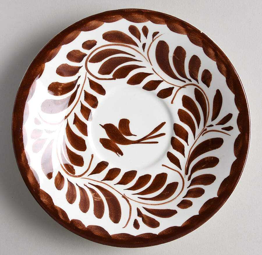 Puebla Brown Saucer for Flat Cup by Anfora (Mexico)-1