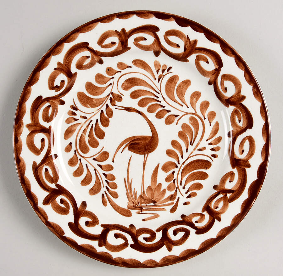 Puebla Brown Salad Plate by Anfora (Mexico)-1