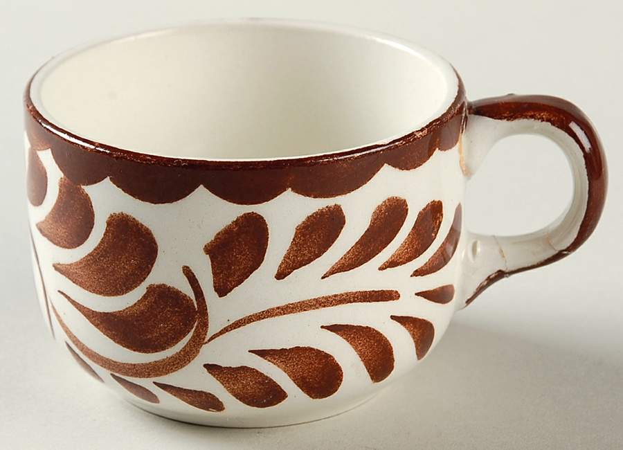 Puebla Brown Flat Demitasse Cup by Anfora (Mexico)-1