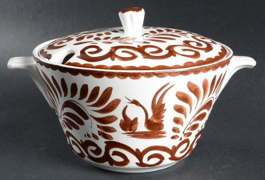 Puebla Brown Tureen & Lid by Anfora (Mexico)-1