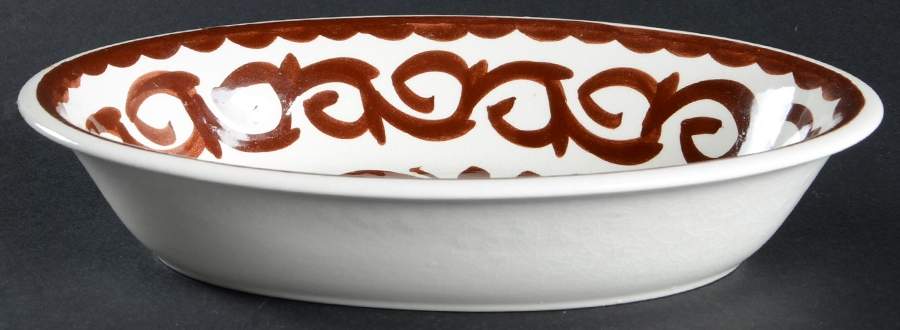 Puebla Brown 10" Oval Vegetable Bowl by Anfora (Mexico)-1
