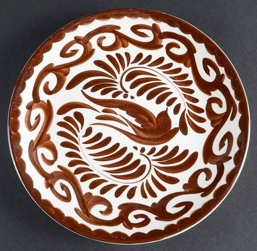 Puebla Brown Coupe Luncheon Plate by Anfora (Mexico)-1