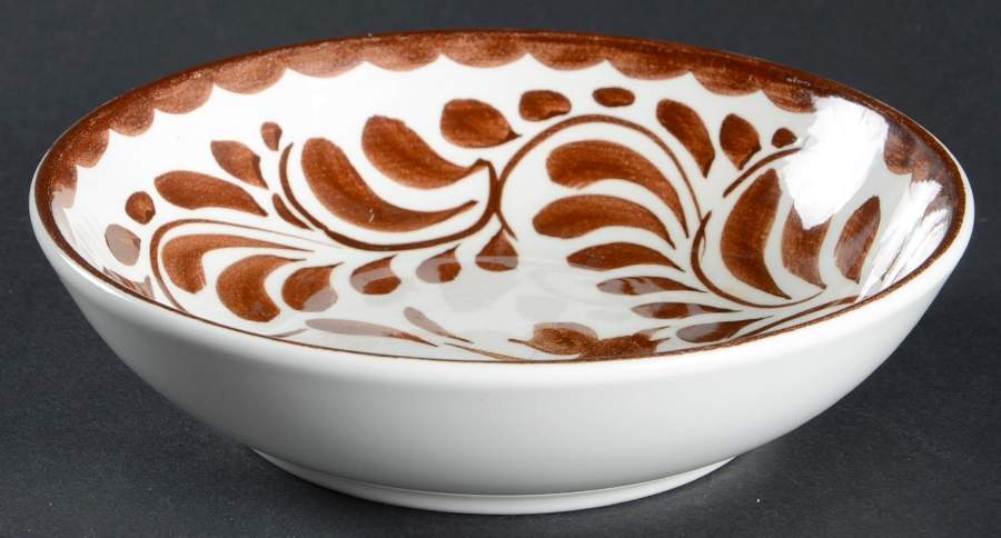 Puebla Brown Fruit/Dessert (Sauce) Bowl by Anfora (Mexico)-1