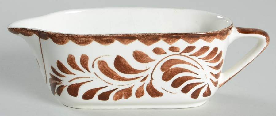 Puebla Brown Gravy Boat by Anfora (Mexico)-1