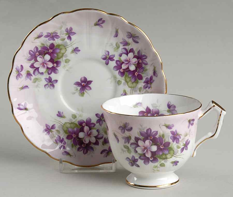 Violette Lavender Footed Cup & Saucer Set by John  Aynsley & Sons-1