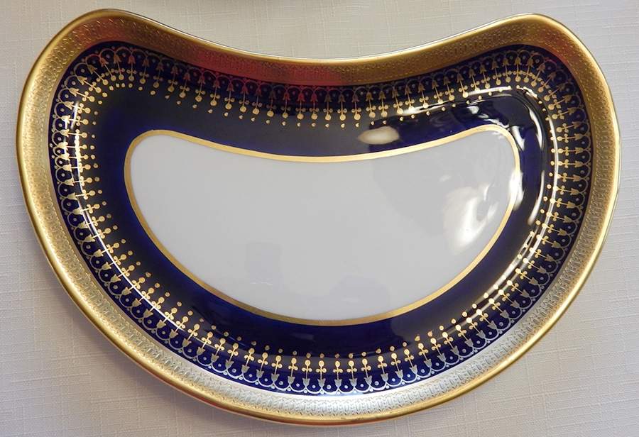 Hertford-Cobalt (Smooth) Crescent Salad Plate by John  Aynsley & Sons-1
