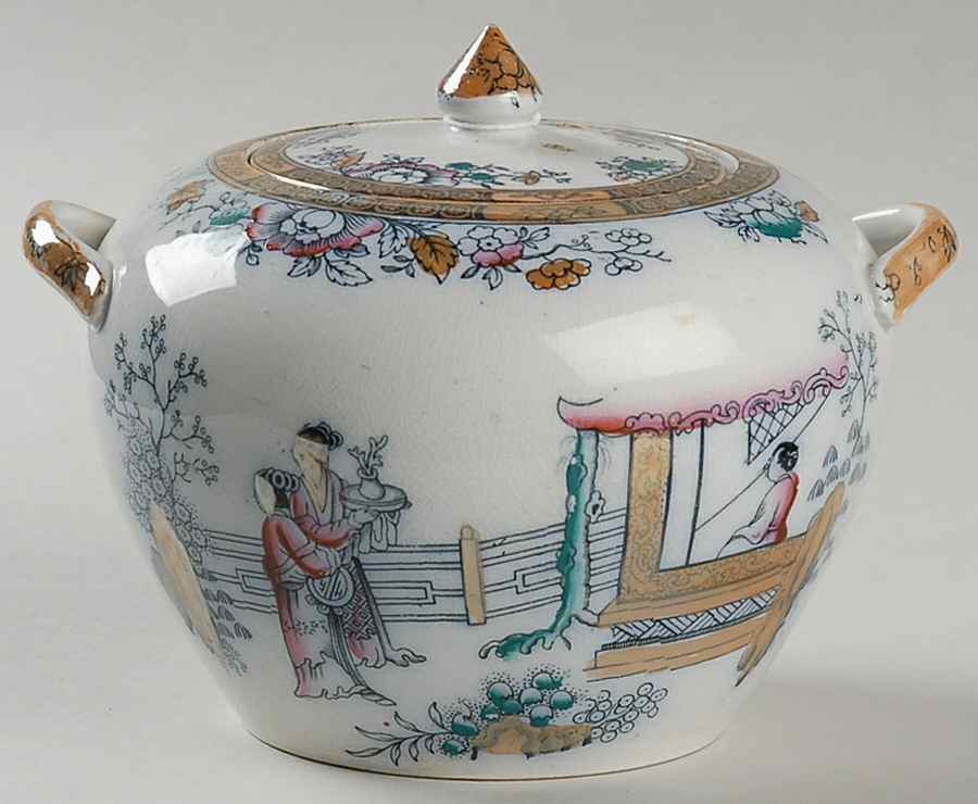 Chinese Sugar Bowl & Lid by Ashworth Bros-1