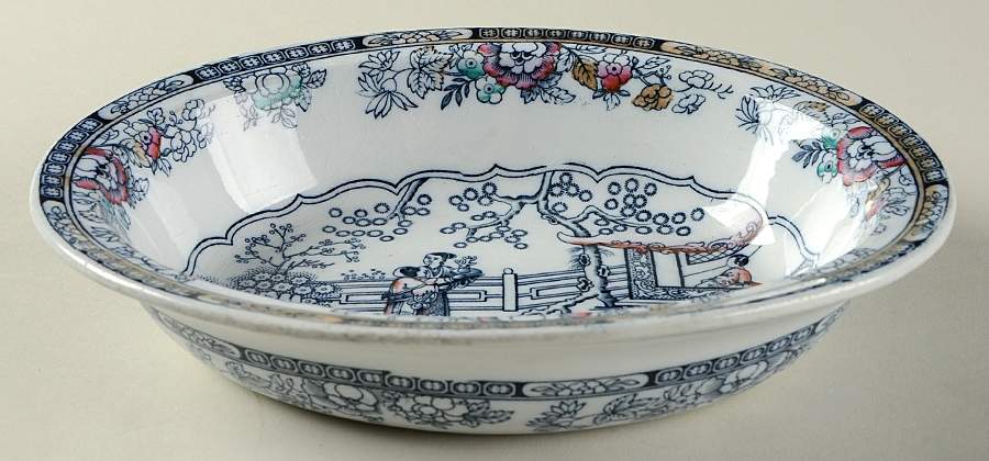 Chinese 9" Oval Vegetable Bowl by Ashworth Bros-1