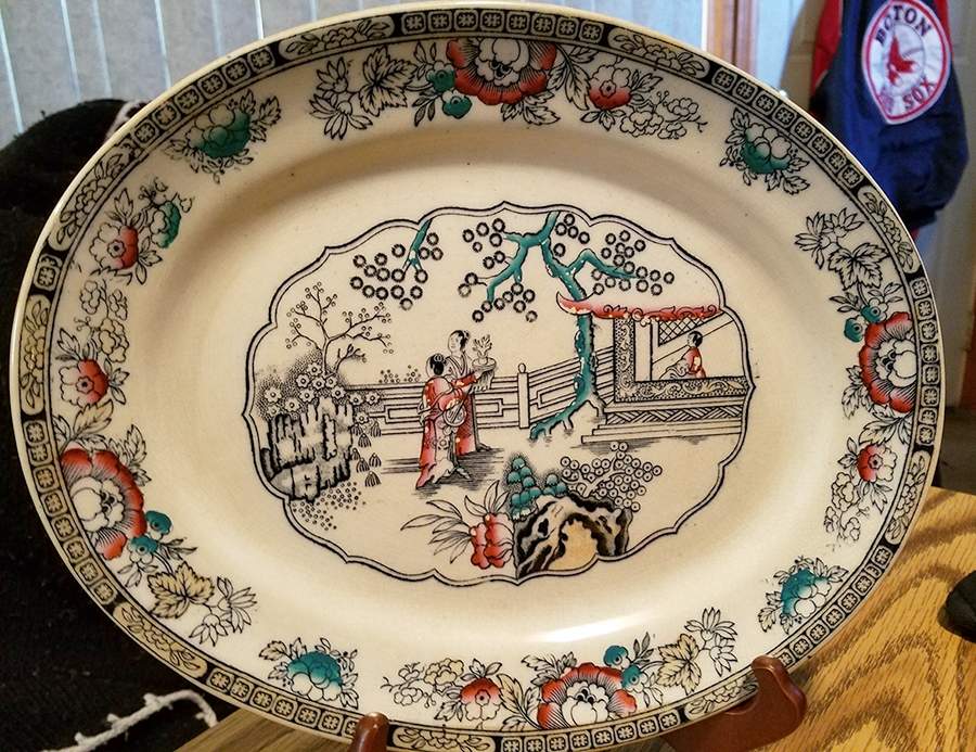 Chinese 14" Oval Serving Platter by Ashworth Bros-1