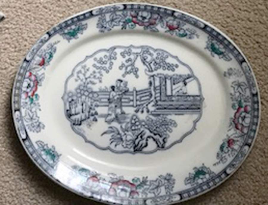 Chinese 12" Oval Serving Platter by Ashworth Bros-1