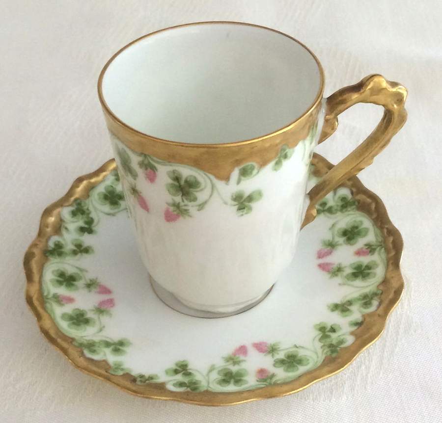 ADZ2 Flat Demitasse Cup & Saucer Set by A & D Limoges-1