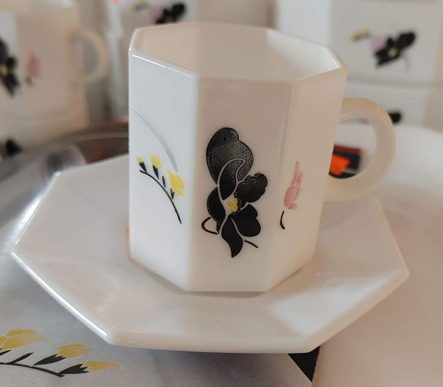 Anais Flat Demitasse Cup & Saucer Set by Arcopal-1