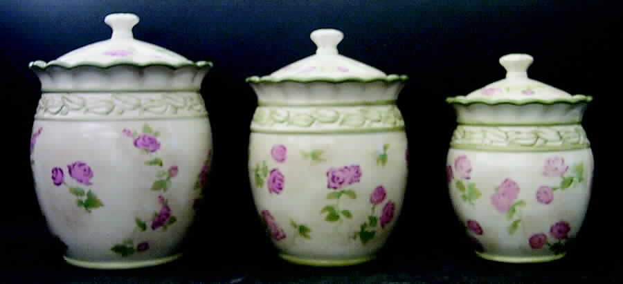 Cheri's Roses (3 Piece) Canister Set (Box Set) by 222 Fifth (PTS)-1