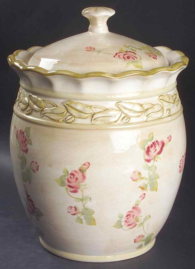 Cheri's Roses Large Canister & Lid by 222 Fifth (PTS)-1