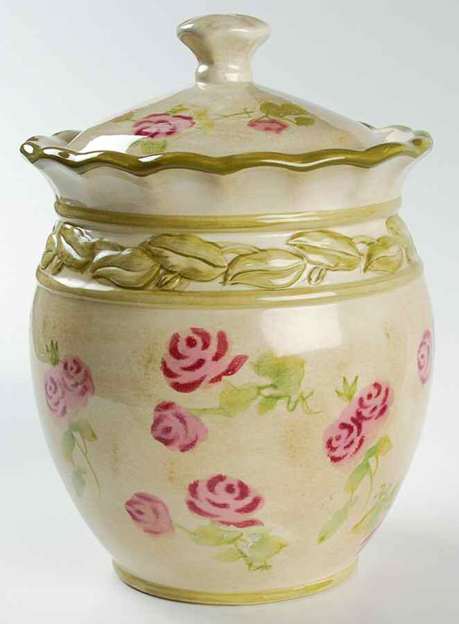 Cheri's Roses Small Canister & Lid by 222 Fifth (PTS)-1