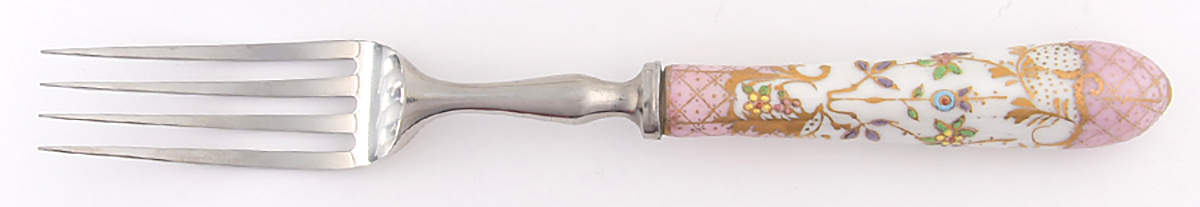 Floraine (Pink) Dinner Fork (7 1/2" or Larger) by A & E Lewis (Germany)-1