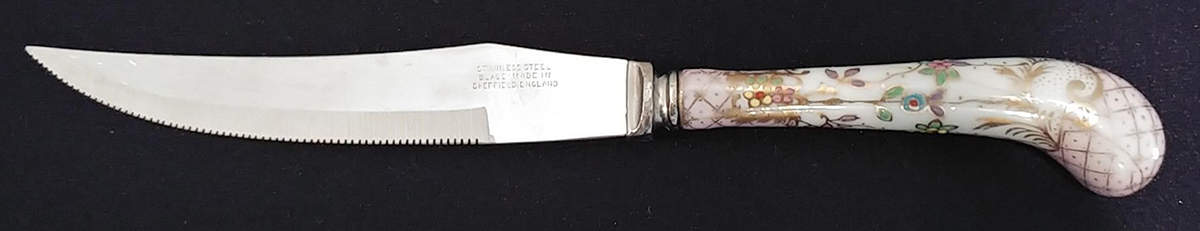 Floraine (Pink) Individual Steak Knife by A & E Lewis (Germany)-1