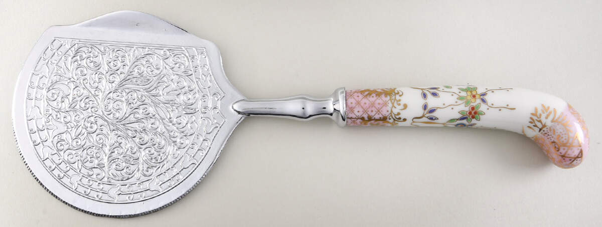 Floraine (Pink) Cranberry Server with Stainless Bowl by A & E Lewis (Germany)-1