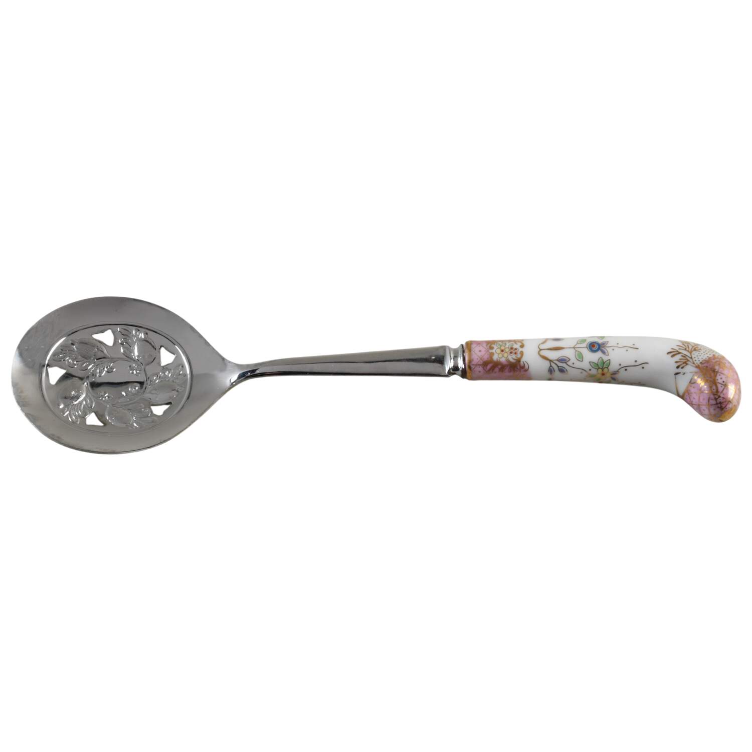 Floraine (Pink) Berry Spoon by A & E Lewis (Germany)-1