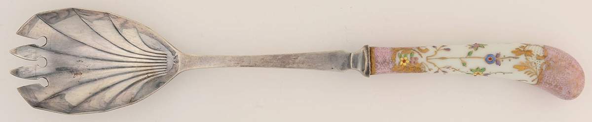 Floraine (Pink) Salad Serving Fork with Stainless Prongs by A & E Lewis (Germany)-1