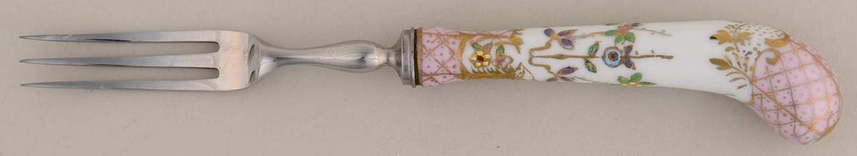 Floraine (Pink) Individual Fruit Fork with Stainless Tines by A & E Lewis (Germany)-1