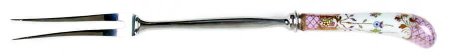 Floraine (Pink) Carving Fork with Stainless Prongs by A & E Lewis (Germany)-1