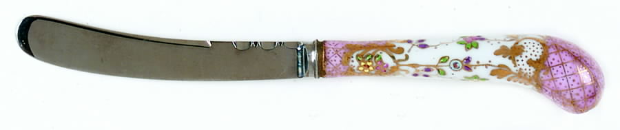 Floraine (Pink) Hollow Handle Master Butter Knife by A & E Lewis (Germany)-1
