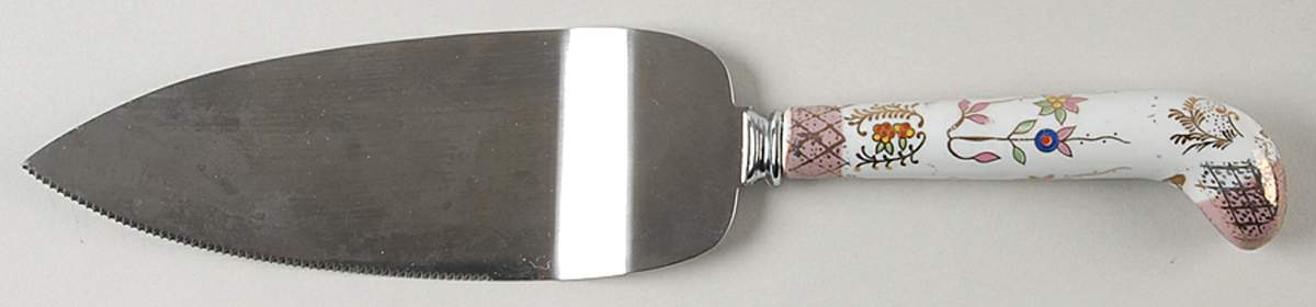 Floraine (Pink) Pie & Cake Server with Stainless Blade by A & E Lewis (Germany)-1