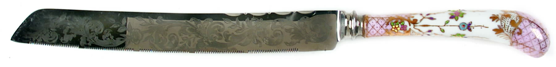 Floraine (Pink) Cake Knife/Server with Stainless Blade by A & E Lewis (Germany)-1