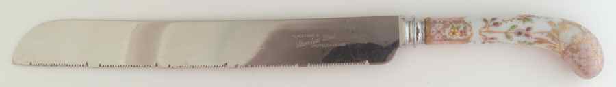 Floraine (Pink) Cake Knife/Server with Stainless Blade by A & E Lewis (Germany)-1