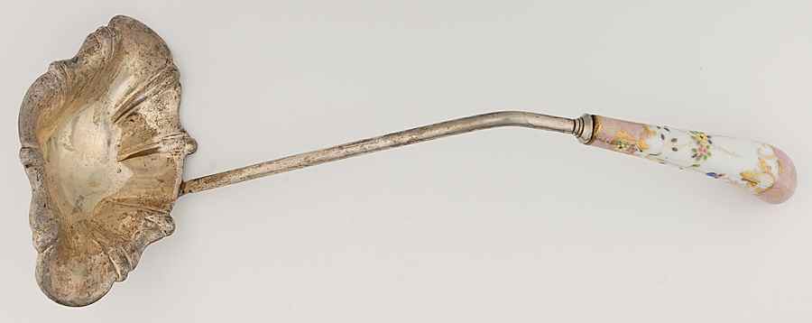 Floraine (Pink) Soup Ladle with Stainless Bowl by A & E Lewis (Germany)-1