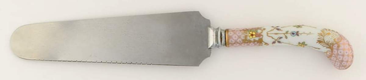 Floraine (Pink) Cake Knife/Server with Stainless Blade by A & E Lewis (Germany)-1