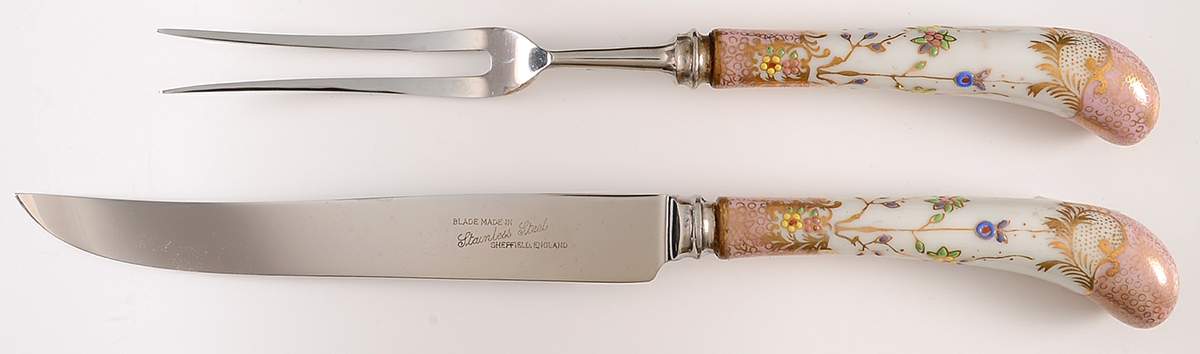 Floraine (Pink) 2-Piece Carving Set by A & E Lewis (Germany)-1