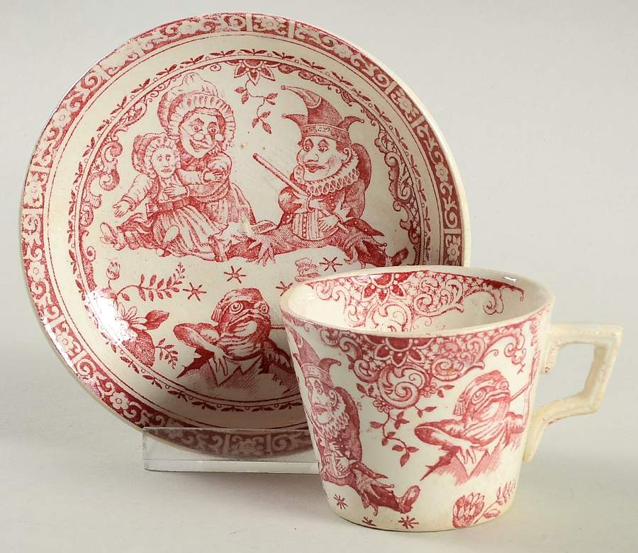 Punch Pink Flat Toy Cup and Saucer Set by Allerton's-1